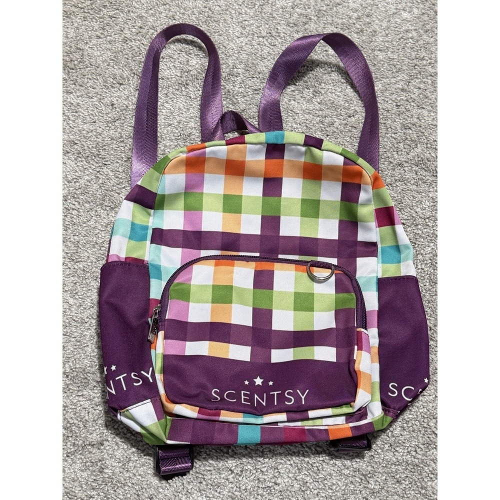 Scentsy Consultant Mini Backpack Bag Colorful Checkered Pattern Special Edition